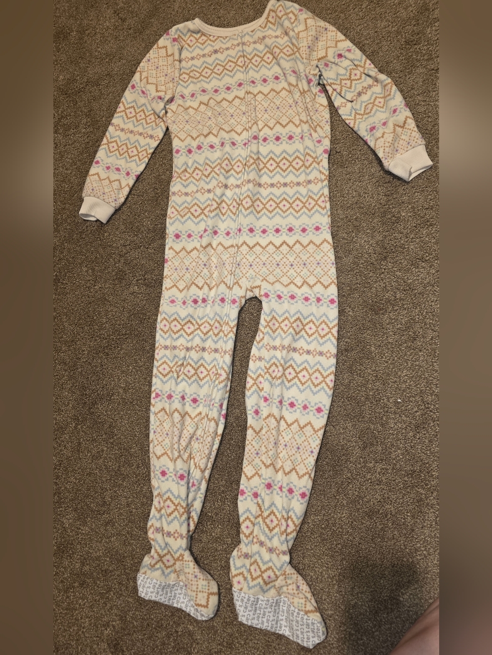 💓 3/$15 Carter's One Piece Girl's Zip Up Sleeper Size 7